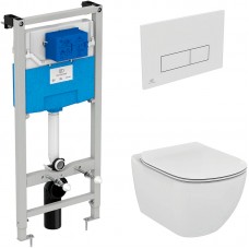 Комплект инсталляции с подвесным унитазом IDEAL STANDARD Prosys Tesi с сиденьем и кнопкой TT00002/121AC Комплект инсталляции с подвесным унитазом IDEAL STANDARD Prosys Tesi с сиденьем и кнопкой TT00002/121AC